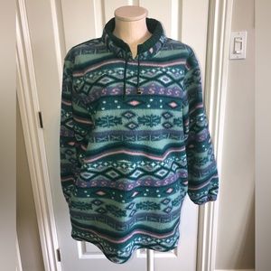 Weekend Edition 90s Turquoise Fleece sweater